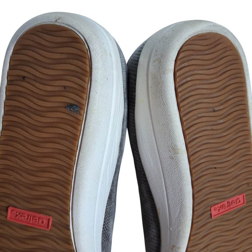 Aetrex Christie Wedge Leather Loafers Size 39 US 8.5 Taupe Gray Slip On Reptile - Picture 6 of 13